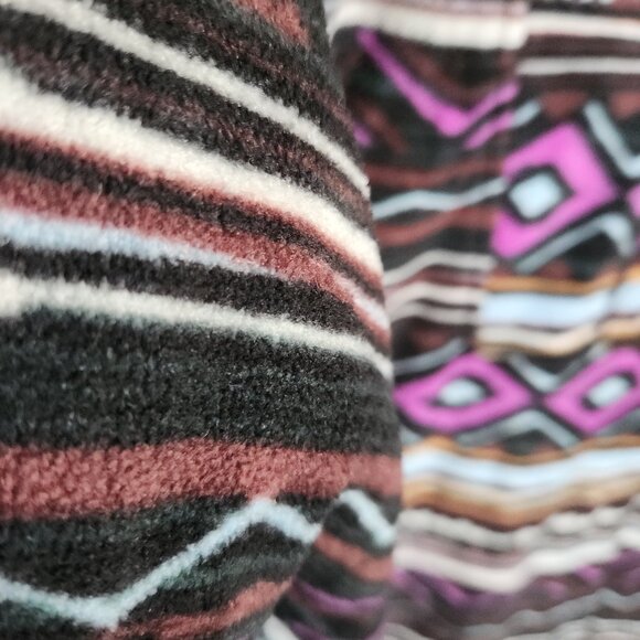 No Boundaries Mens 2XL Purple Aztec Polar Fleece Quarter Zip Pullover Sweatshirt - Picture 4 of 9